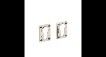 Intersteel rozetten vierkant met profielcilindergat - nikkel glans