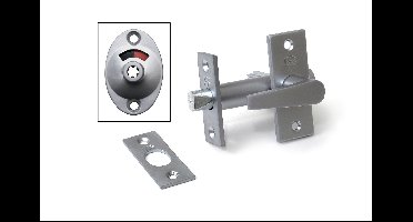 DX Insteekgrendel voor WC-deur met sluitplaat lengte 70mm - zilvergrijs