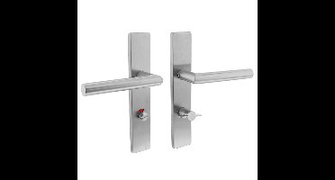 Intersteel Deurkruk Jura hoek 90° rechthoekig schild met toilet-/badkamersluiting 63/8mm EN1906/4 - RVS