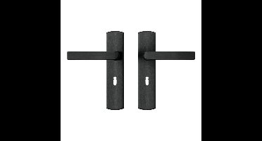 AXA AXA Curve klik deurkruk Blok op schild sleutelgat 56mm - aluminium/zwart