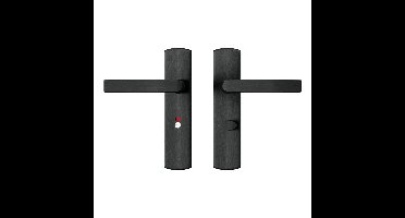 AXA AXA Curve klik deurkruk Blok op schild WC-/badkamersluiting 63/8 mm - aluminium/zwart