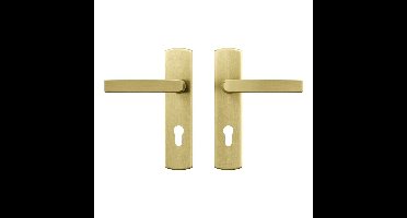 AXA AXA Curve klik deurkruk Blok op schild profielcilindergat 72mm - aluminium/goud