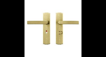 AXA AXA Curve klik deurkruk Blok op schild WC-/badkamersluiting 63/8 mm - aluminium/goud