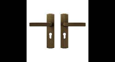 AXA AXA Curve klik deurkruk Blok op schild profielcilindergat 55mm - aluminium/brons