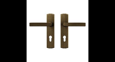 AXA AXA Curve klik deurkruk Blok op schild profielcilindergat 72mm - aluminium/brons