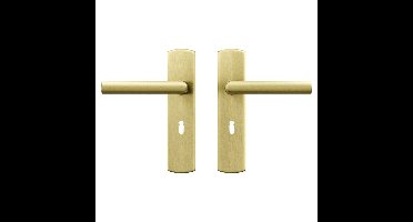 AXA AXA Curve klik deurkruk Milan op schild sleutelgat 56mm - aluminium/goud