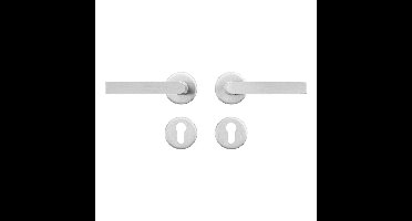 AXA AXA Curve klik deurkruk Blok op rozet met profielcilinderrozetten - aluminium