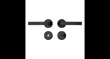 AXA AXA Curve klik deurkruk Blok op rozet met toilet-/badkamersluiting- aluminium/zwart