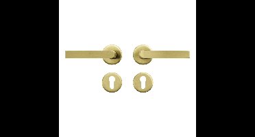 AXA AXA Curve klik deurkruk Blok op rozet met profielcilinderrozetten - aluminium/goud