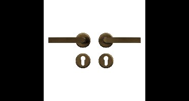 AXA AXA Curve klik deurkruk Blok op rozet met profielcilinderrozetten - aluminium/brons