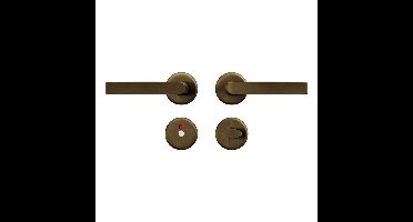 AXA AXA Curve klik deurkruk Blok op rozet met toilet-/badkamersluiting- aluminium/brons