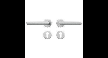 AXA AXA Curve klik deurkruk Milan op rozet met profielcilinderrozetten - aluminium