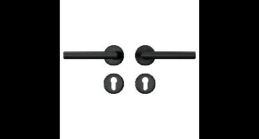 AXA AXA Curve klik deurkruk Milan op rozet met profielcilinderrozetten - aluminium/zwart