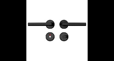 AXA AXA Curve klik deurkruk Milan op rozet met toilet-/badkamersluiting- aluminium/zwart