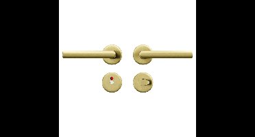 AXA AXA Curve klik deurkruk Milan op rozet met toilet-/badkamersluiting- aluminium/goud