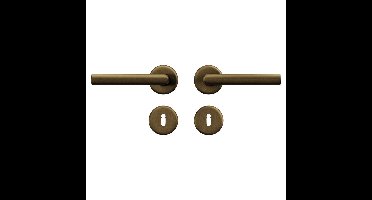 AXA AXA Curve klik deurkruk Milan op rozet met sleutelrozetten - aluminium/brons