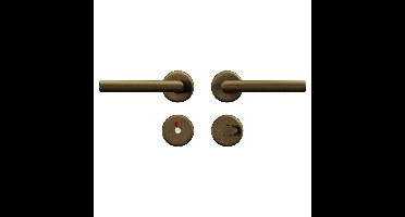 AXA AXA Curve klik deurkruk Milan op rozet met toilet-/badkamersluiting- aluminium/brons