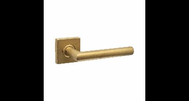 Intersteel deurkruk Jura met rozet massief verdekt 53x53x10mm met nokken - PVD messing getrommeld