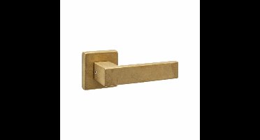 Intersteel deurkruk Amsterdam met rozet massief verdekt 53x53x10mm met nokken - PVD messing getrommeld