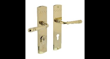 Intersteel achterdeurbeslag Helena PC72mm met kerntrekbeveiliging - PVD messingkleur