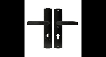 AXA AXA Curve Plus veiligheidsbeslag achterdeur gebogen schild Blok-kruk PC72 met kerntrekbeveiliging SKG3 - aluminium/zwart