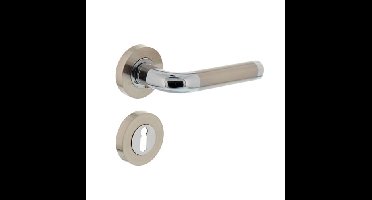 Intersteel Deurkruk Agatha op rozet met sleutelrozetten - chroom/nikkel mat