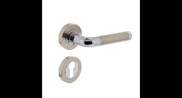 Intersteel Deurkruk Agatha op rozet met profielcilinderrozetten - chroom/nikkel mat