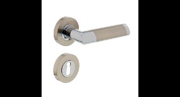 Intersteel Deurkruk Nicol op rozet met sleutelrozetten - chroom/nikkel mat