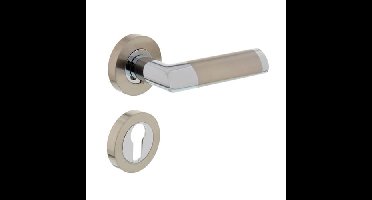 Intersteel Deurkruk Nicol op rozet met profielcilinderrozetten - chroom/nikkel mat