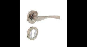 Intersteel Deurkruk Giussy op rozet met profielcilinderrozetten - nikkel mat/chroom