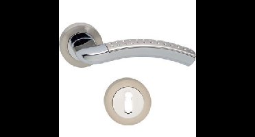 Intersteel Deurkruk Sharon op rozet met sleutelrozetten - chroom/nikkel mat