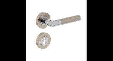 Intersteel Deurkruk Bastian op rozet met sleutelrozetten - chroom/nikkel mat