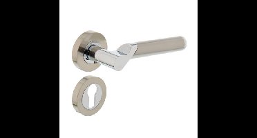 Intersteel Deurkruk Casper op rozet met profielcilinderrozetten - chroom/nikkel mat