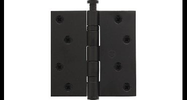 Intersteel kogellagerscharnier recht 3.5" (89x89x2,5mm) CE - mat zwart