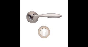 Intersteel Deurkruk George op rozet met profielcilinderrozetten - nikkel mat