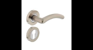 Intersteel Deurkruk Marieke op rozet met profielcilinderrozetten - nikkel mat