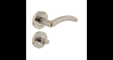 Intersteel Deurkruk Marieke op rozet met toilet-/badkamersluiting - nikkel mat