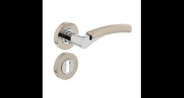 Intersteel Deurkruk Bryan op rozet met sleutelrozetten - nikkel mat/chroom