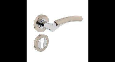 Intersteel Deurkruk Bryan op rozet met profielcilinderrozetten - nikkel mat/chroom