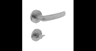 Intersteel Deurkruk Blok op rozet met toilet-/badkamersluiting - RVS