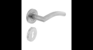 Intersteel Deurkruk Lisa/Hoek 90° neutraal op rozet met sleutelrozetten - RVS