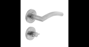 Intersteel Deurkruk Lisa/Hoek 90° neutraal op rozet met toilet-/badkamersluiting - RVS