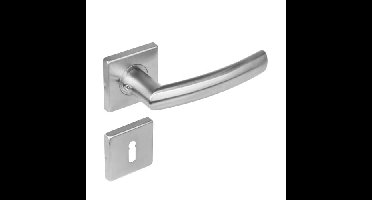 Intersteel Deurkruk Blok op vierkant rozet dubbel geveerd met sleutelrozetten - RVS