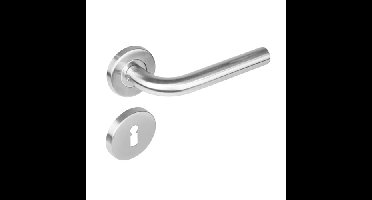 Intersteel Deurkruk Recht op rozet met sleutelrozetten - RVS