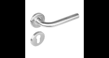 Intersteel Deurkruk Recht op rozet met profielcilinderrozetten - RVS