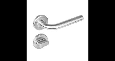 Intersteel Deurkruk Recht op rozet met toilet-/badkamersluiting - RVS