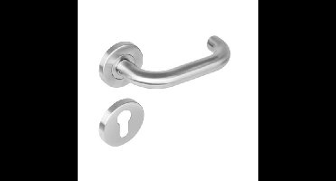 Intersteel Deurkruk Rond op rozet met profielcilinderrozetten - RVS