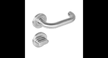 Intersteel Deurkruk Rond op rozet met toilet-/badkamersluiting 7mm - RVS