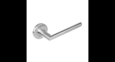 Intersteel Deurkruk Ovaal hoek 90° op rozet - RVS