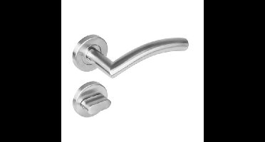 Intersteel Deurkruk Lisa 90° op rozet met toilet-/badkamersluiting - RVS